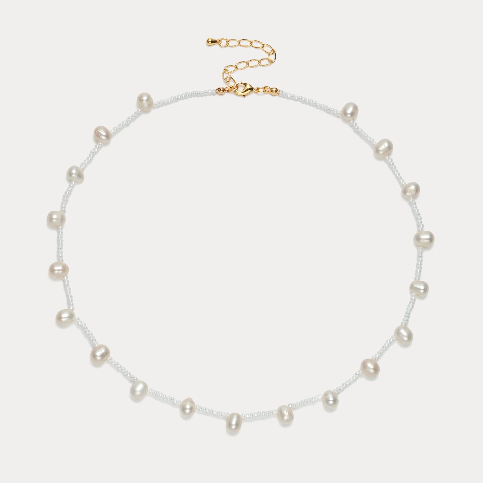 Selenichast Dainty Pearl Station Necklace