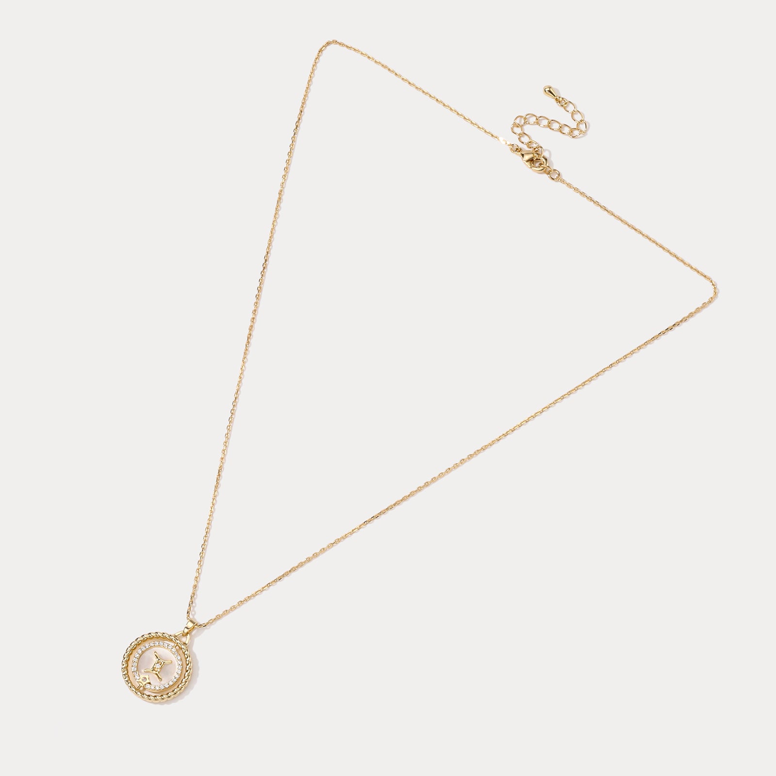 Gemini Galaxy Constellation Coin Pendant Necklace