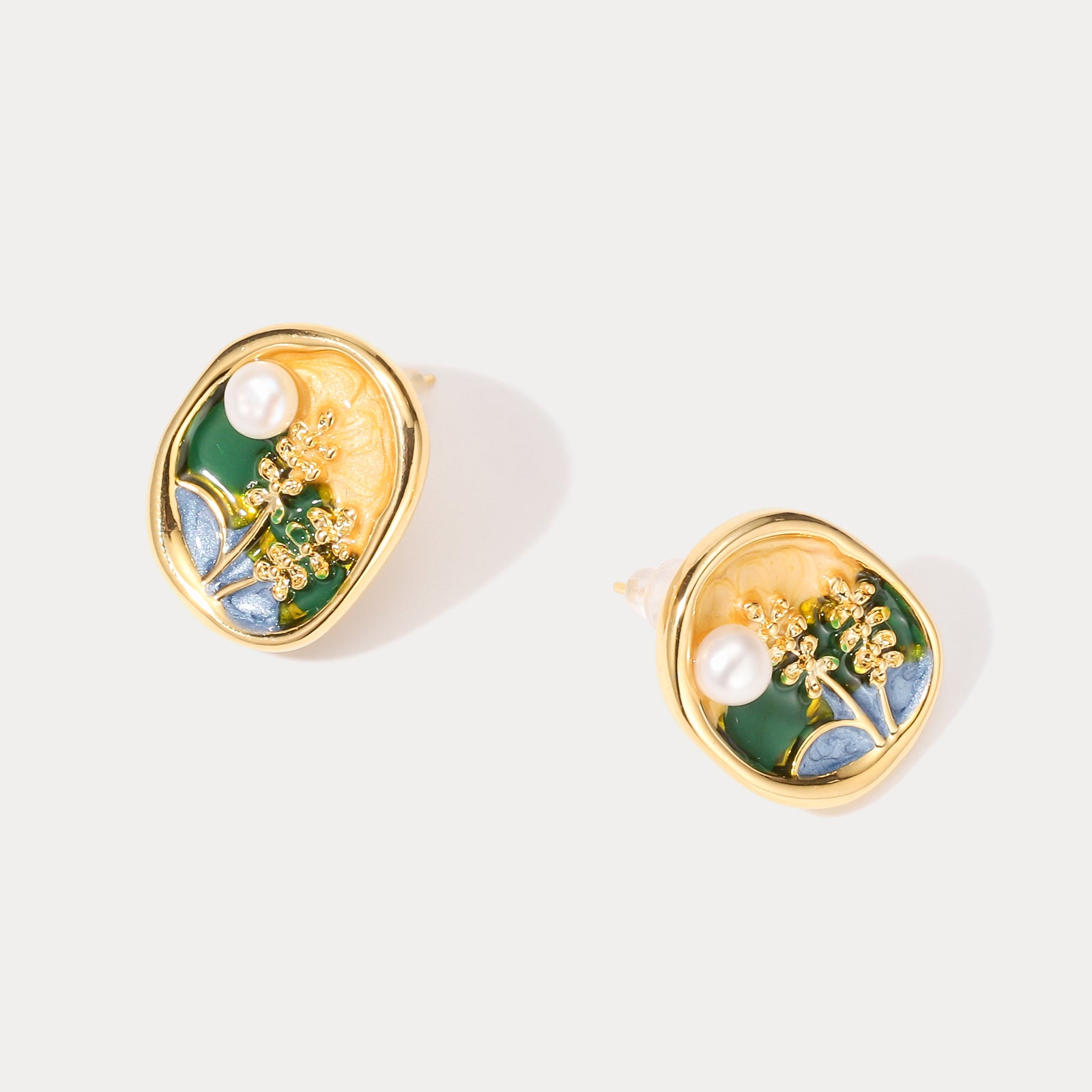 Country Cornfield Dripping Oil Earrings