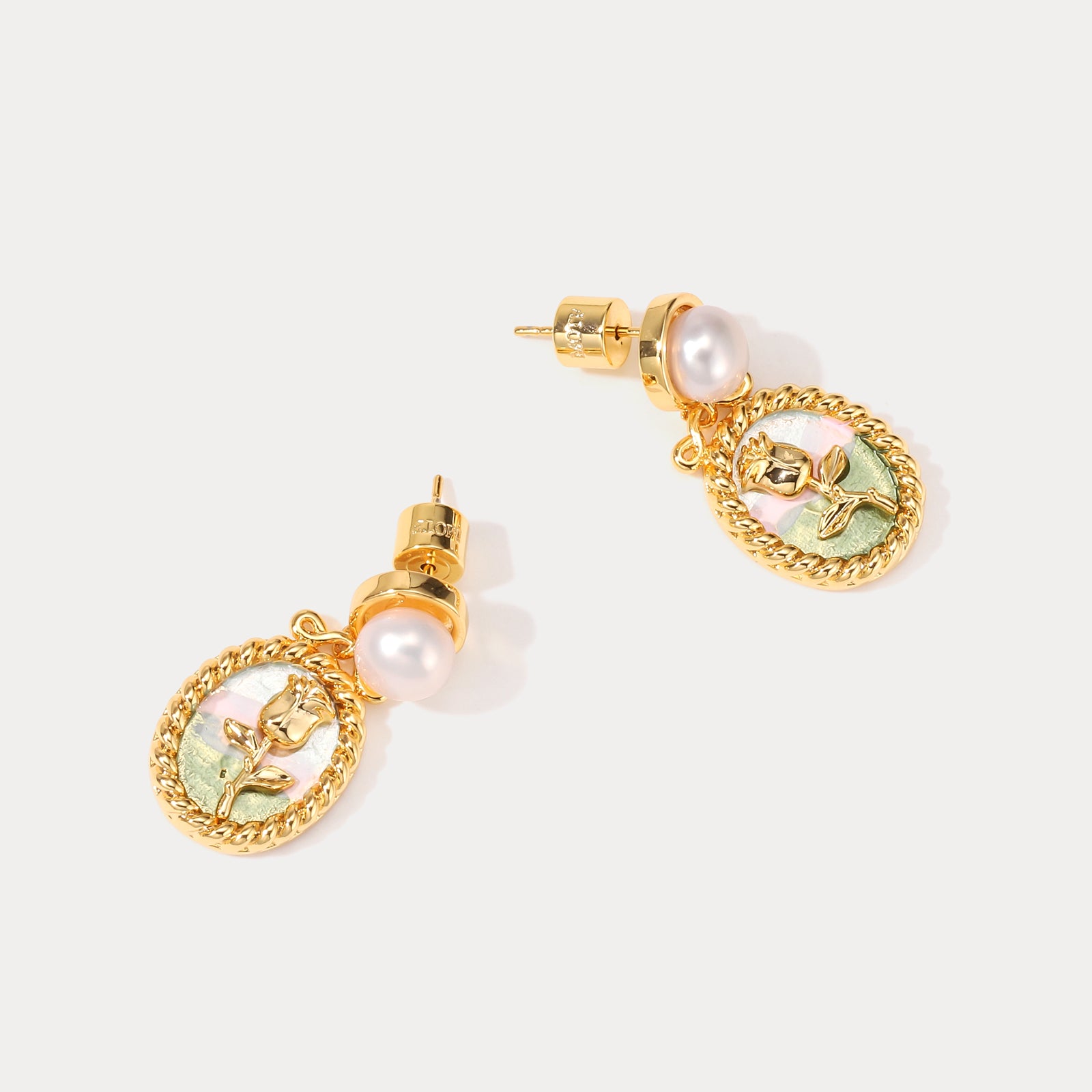Wild Rose Pearl Earrings