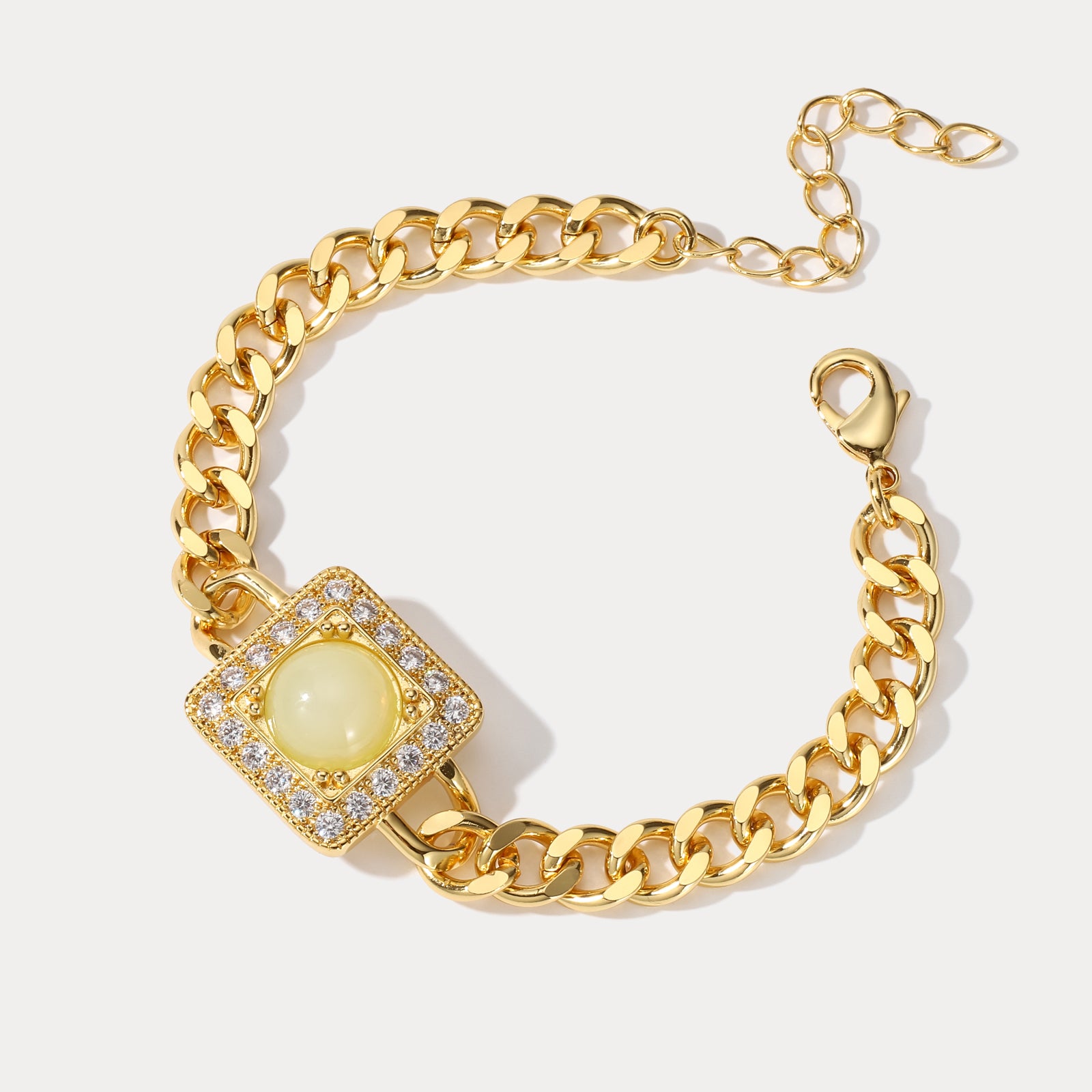 Gemstone Chain Diamond Bracelet