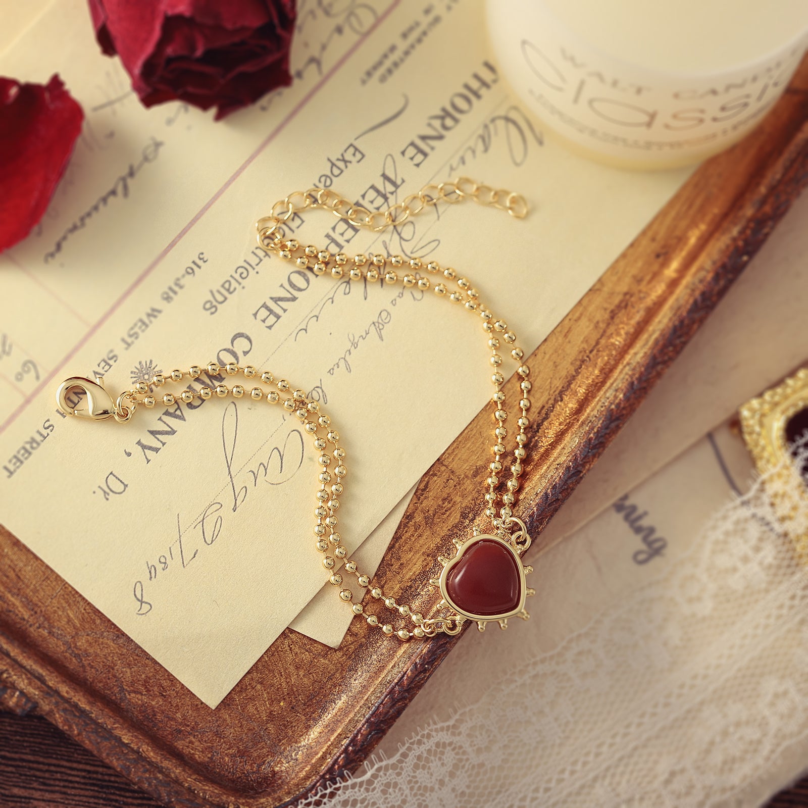 Romantic Heart Chocolate Dainty Bracelet
