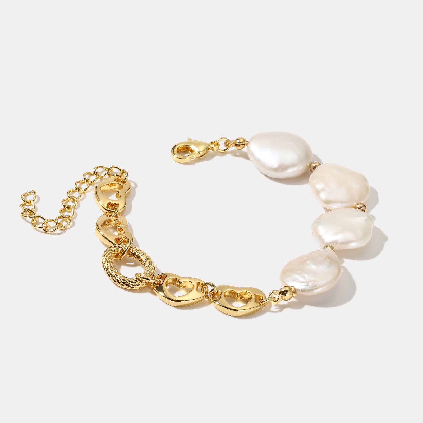 Baroque Pearl Hollow Chain Bracelet