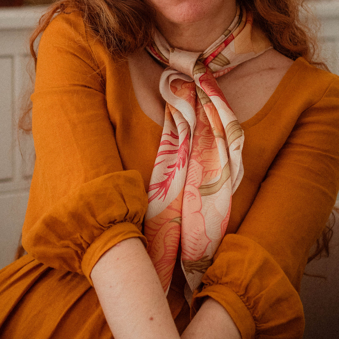 Selenichast Autumn Garden Bloom Square Scarf