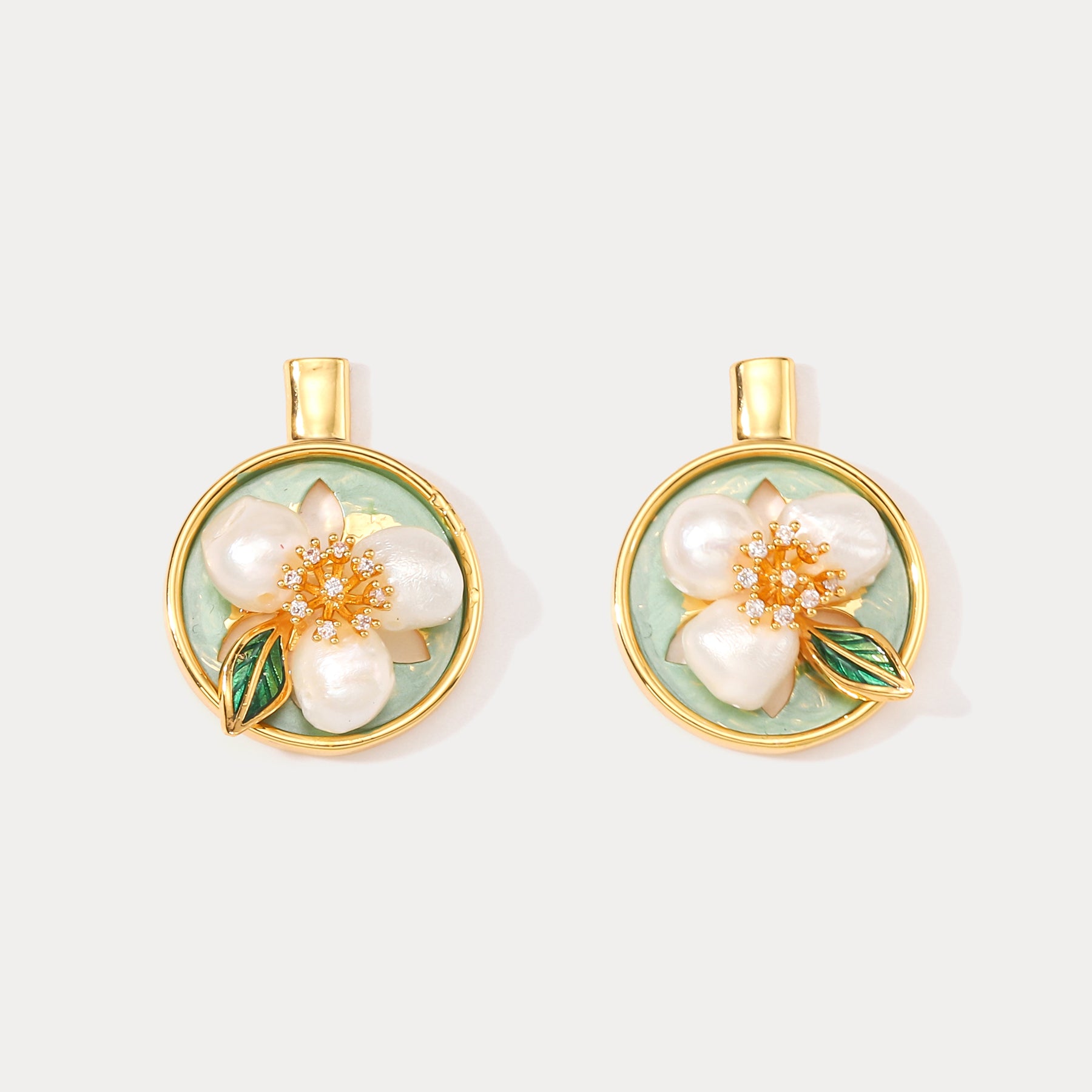 Selenichast Flower Pearl Earrings