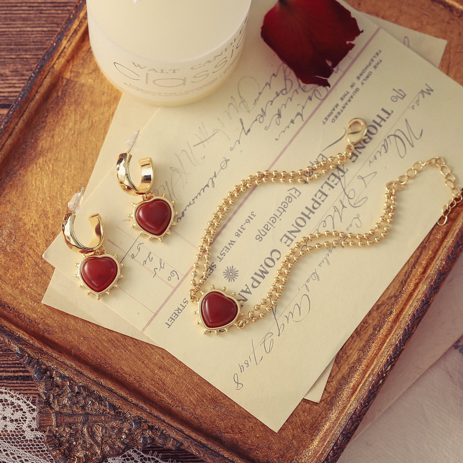 Romantic Heart Chocolate Jewelry Set