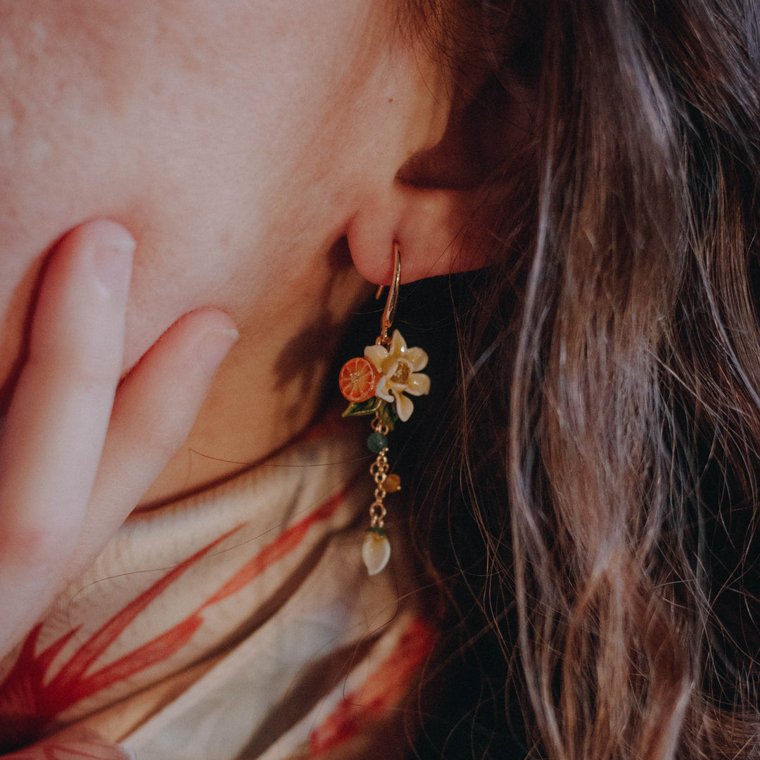 Selenichast Orange Blossom Earrings Summer Jewelry