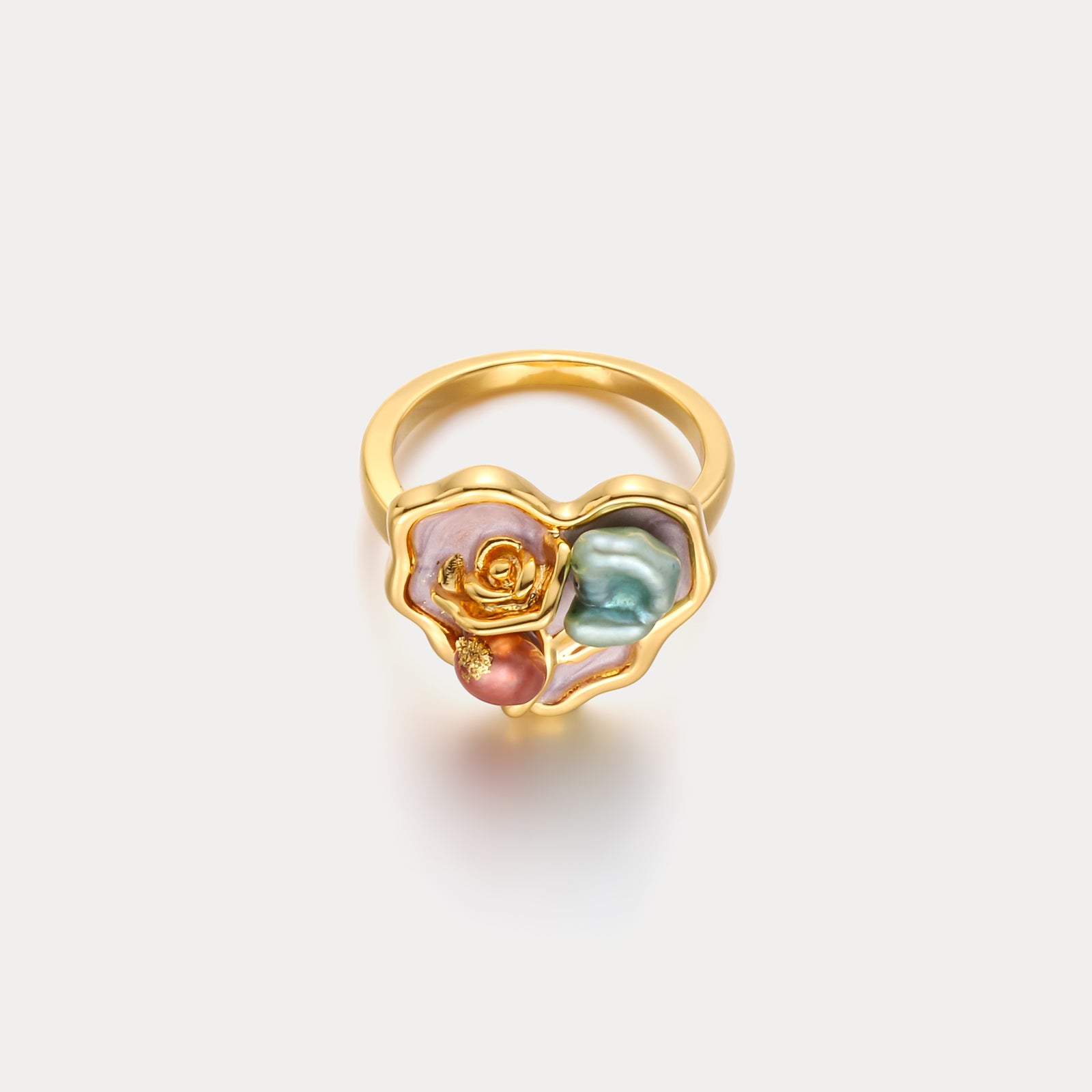 Rose Heart Dripping Oil Ring