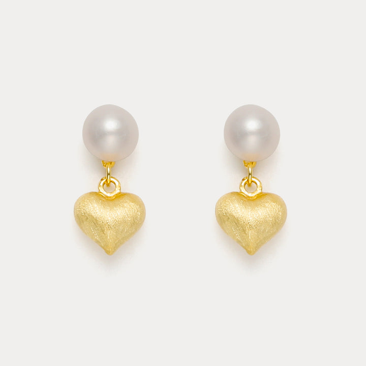 Boucles d'oreilles de perles de coeur