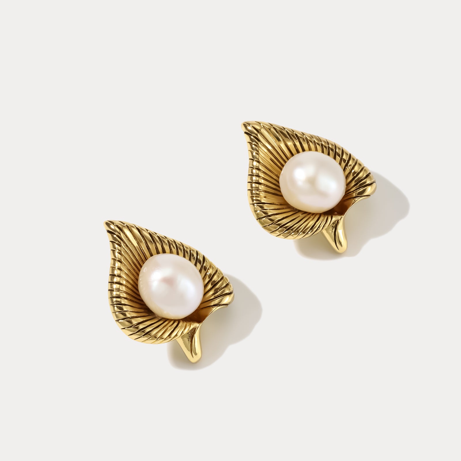 Antique Pearl Calla Lily Earrings