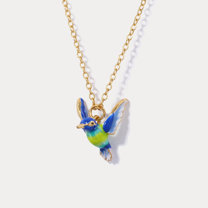 Enamel Hummingbird Necklace