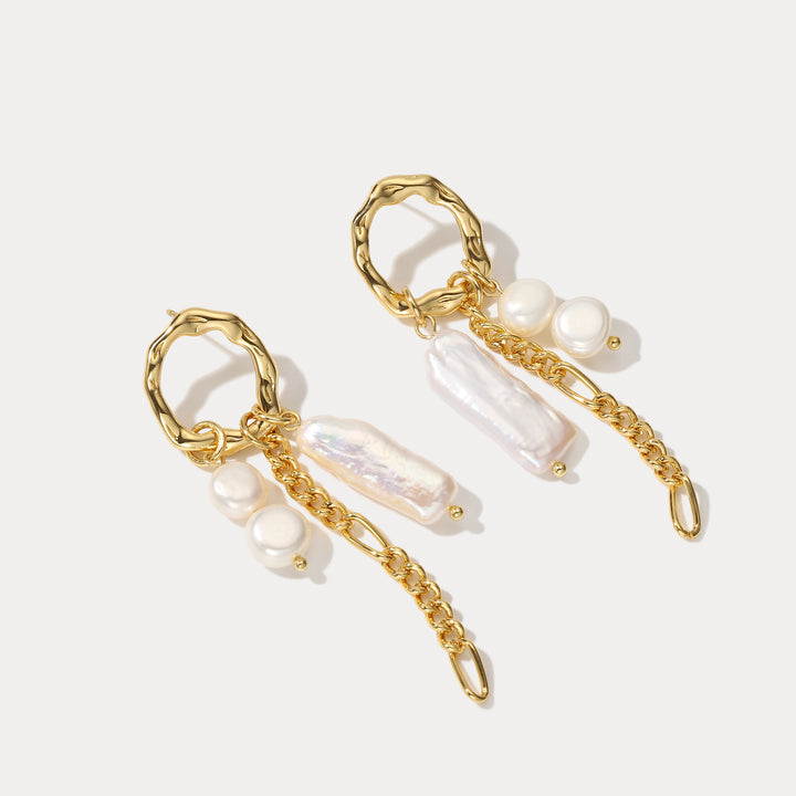 Pearl Dangle Tassel Earrings