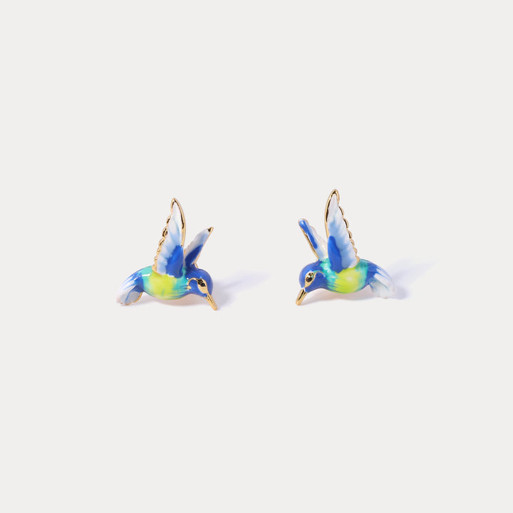 Enamel Hummingbird Earrings