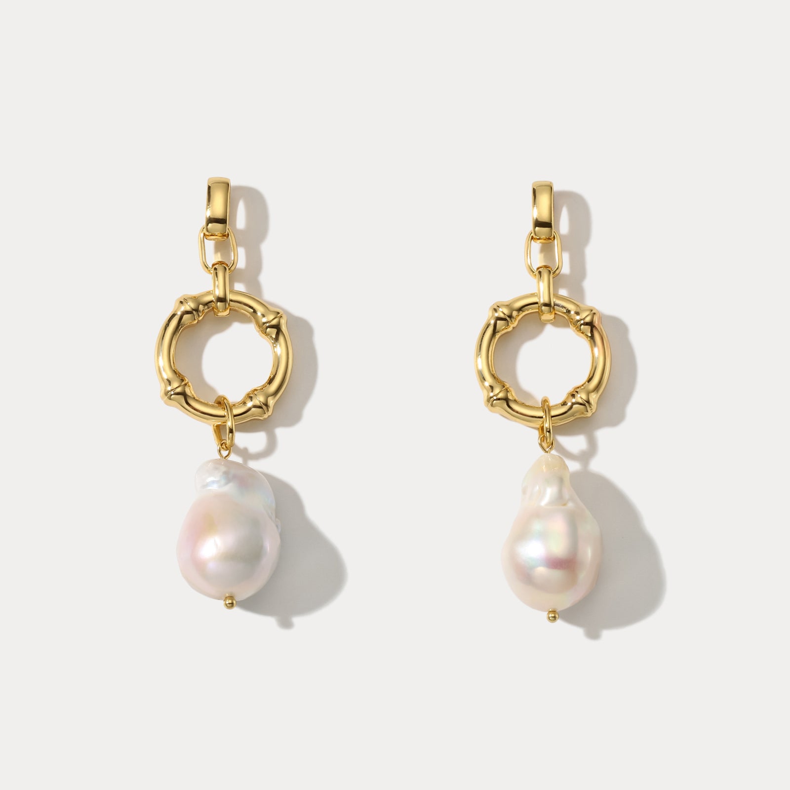 Selenichast Baroque Pearl Hollow Earrings