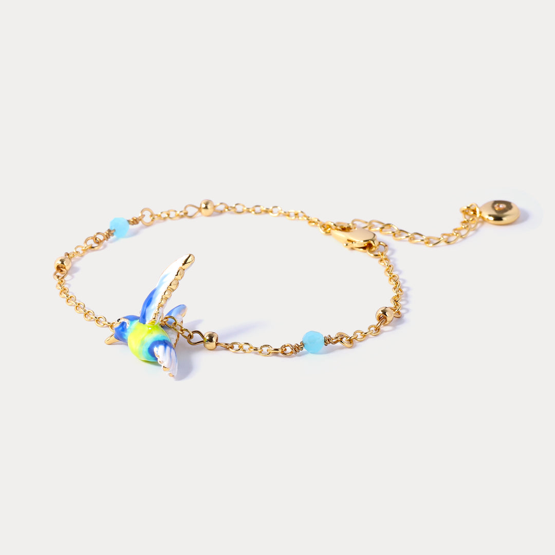 Enamel Hummingbird Bracelet