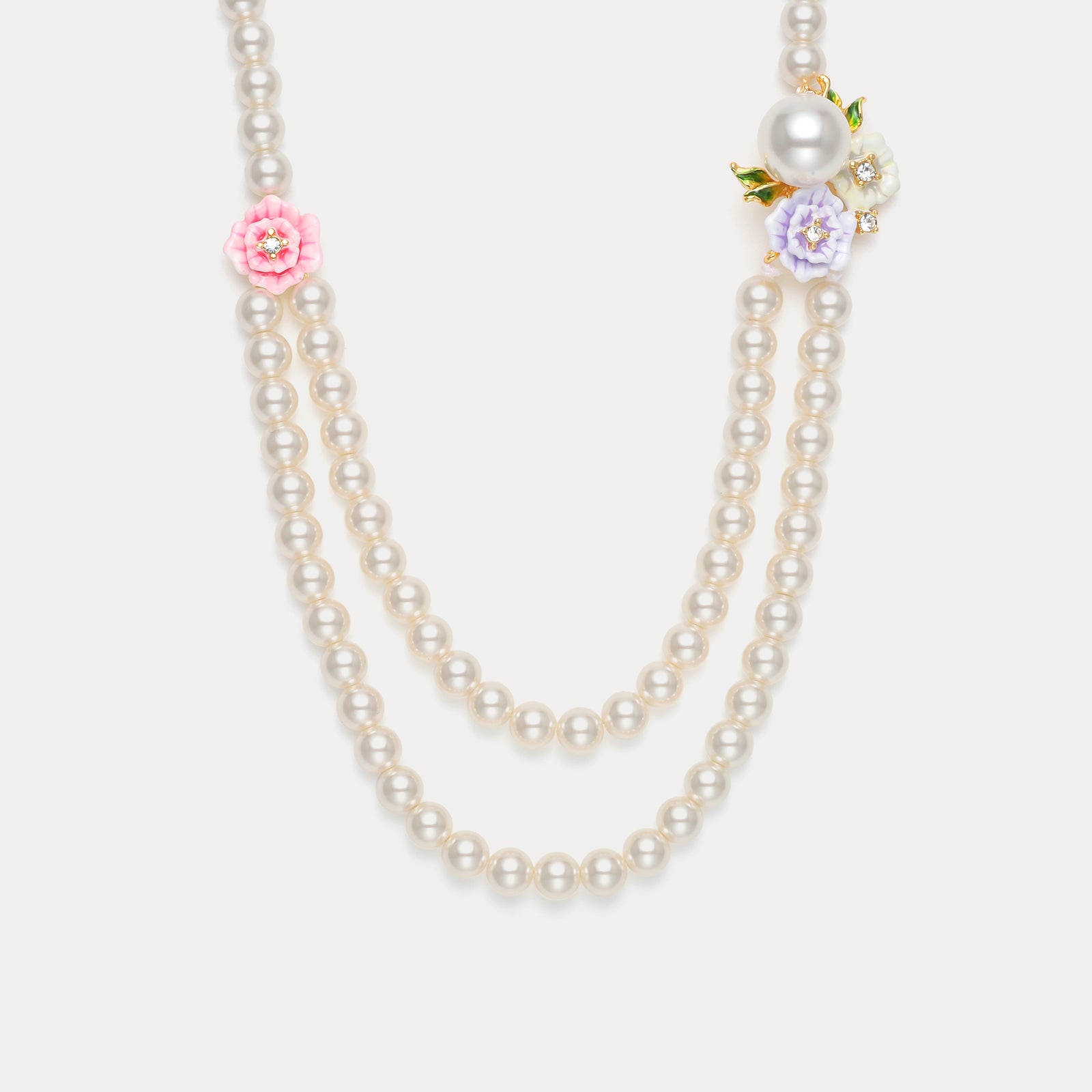 Selenichast Wild Rose Pearl Necklace