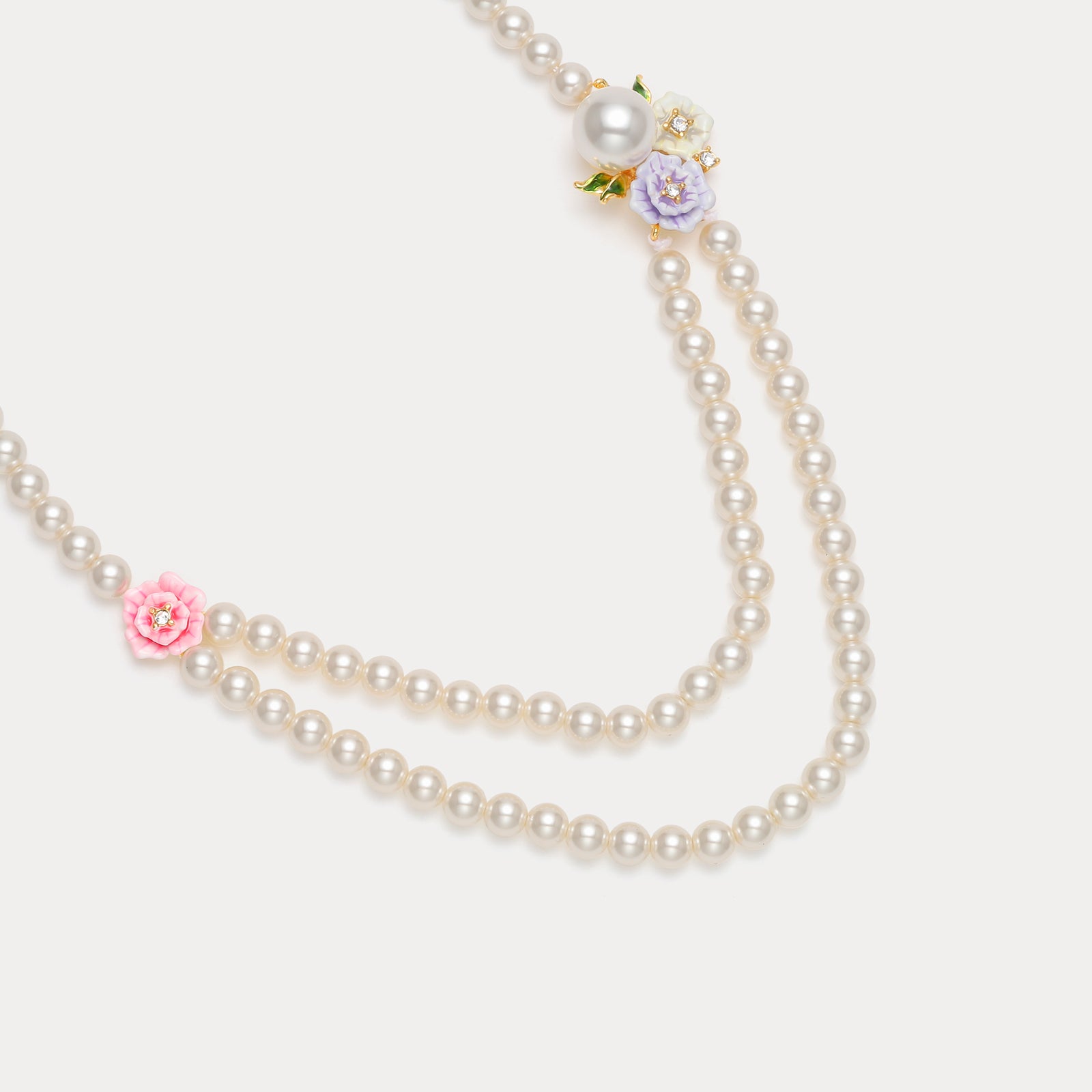 Wild Rose Pearl Layered Necklace