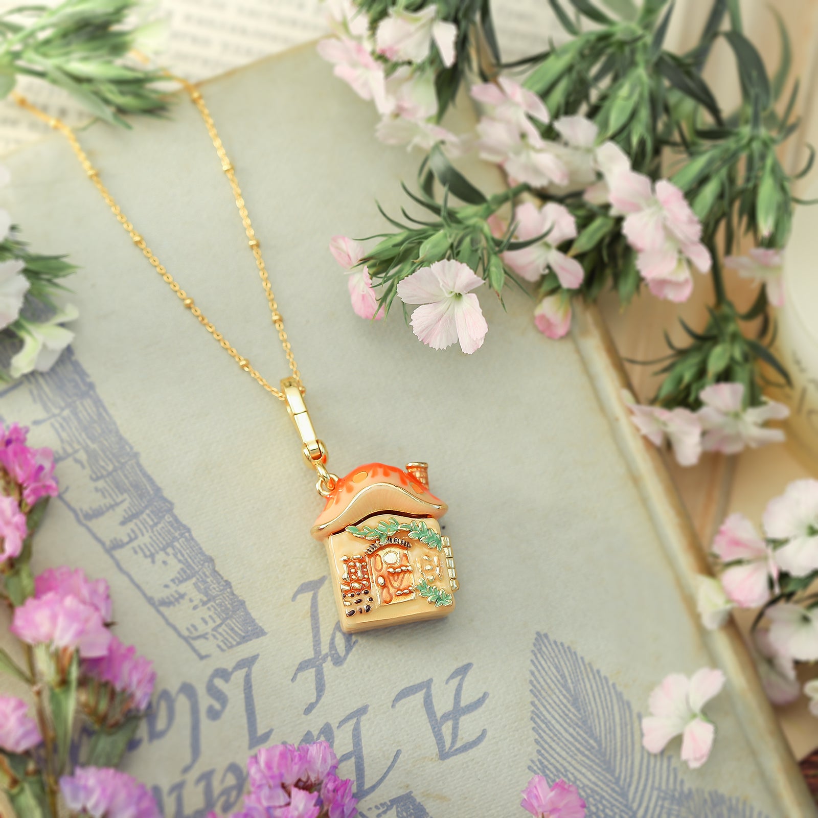 Mushroom House Sweater Necklace
