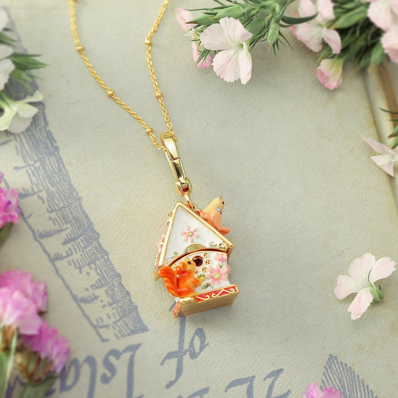 Squirrel House Nature  Necklace