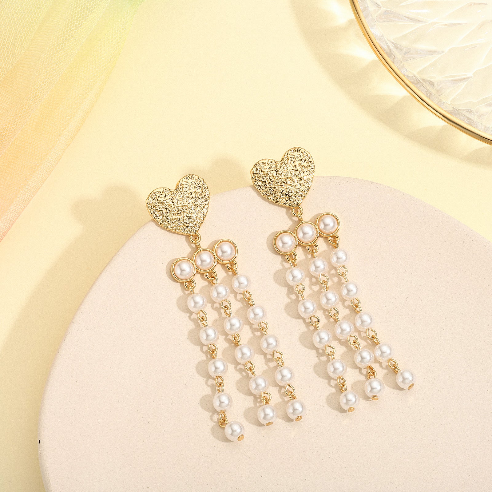 Pearl Tassel Earrings Prom Jewelry