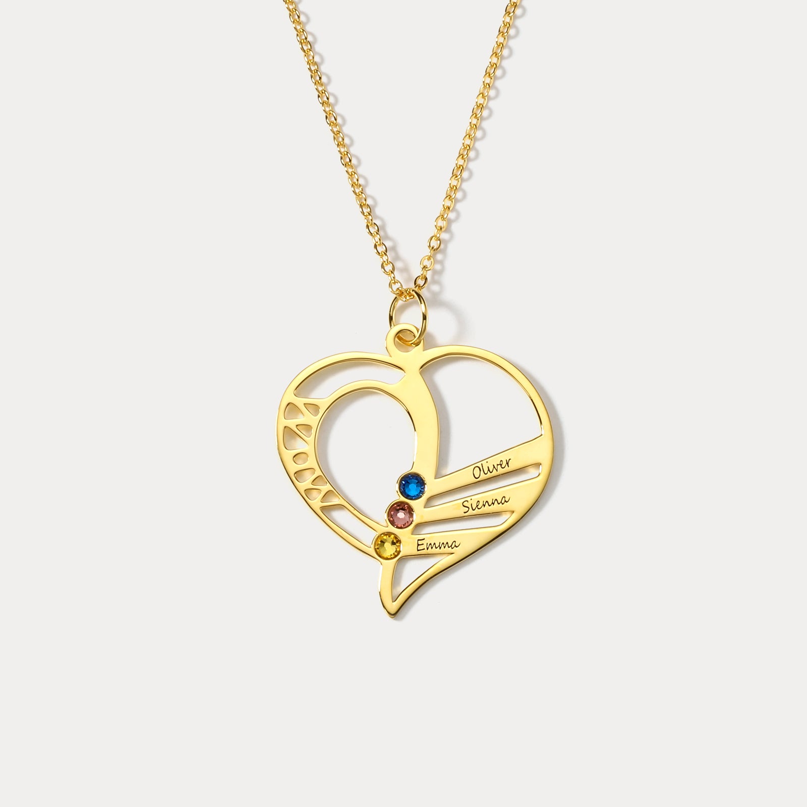 Selenichast Multi-name Heart Necklace