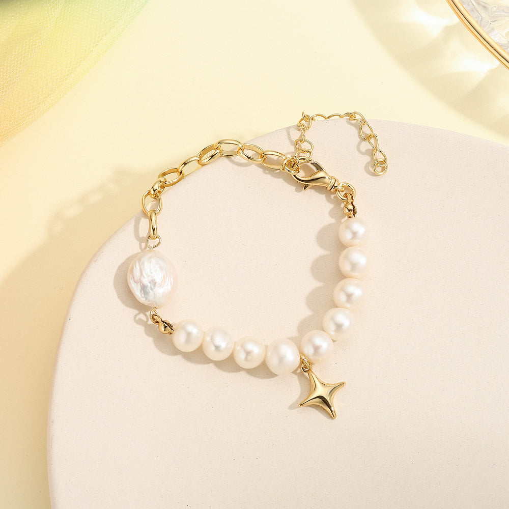 Pearl Charm Star Bracelet