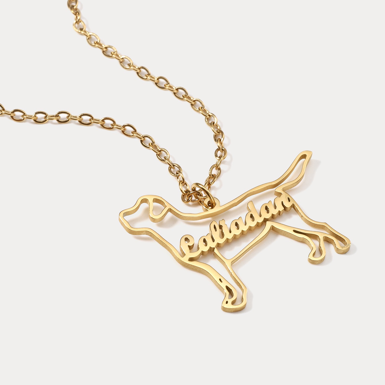 Puppy Custom Name Chain Necklace