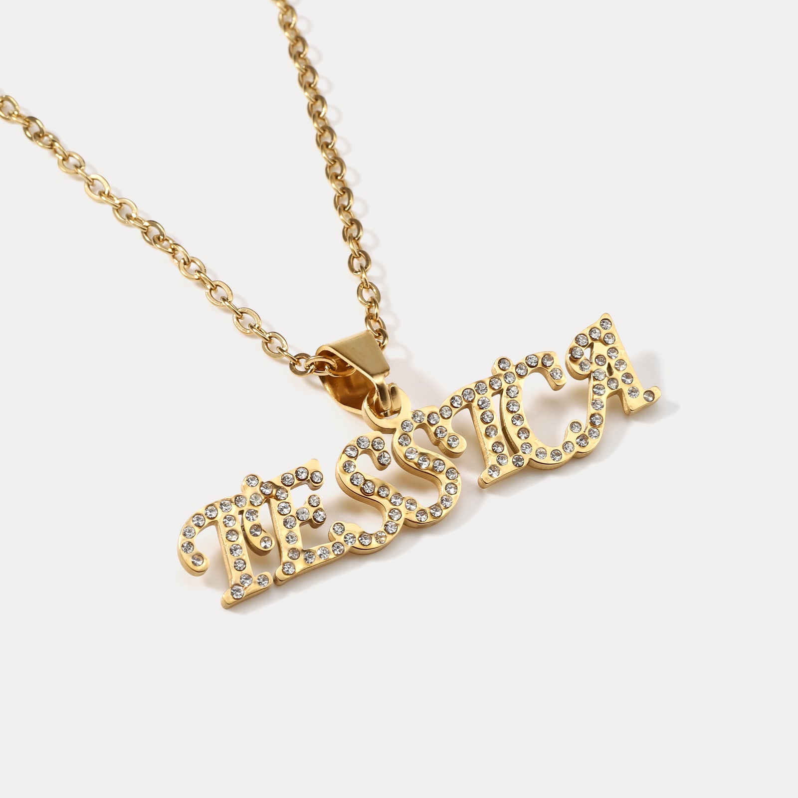 Diamond Custom Name Gold Necklace