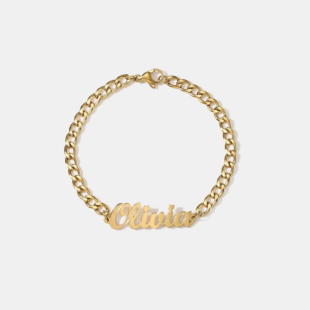 Selenichast Custom Name Chain Bracelet