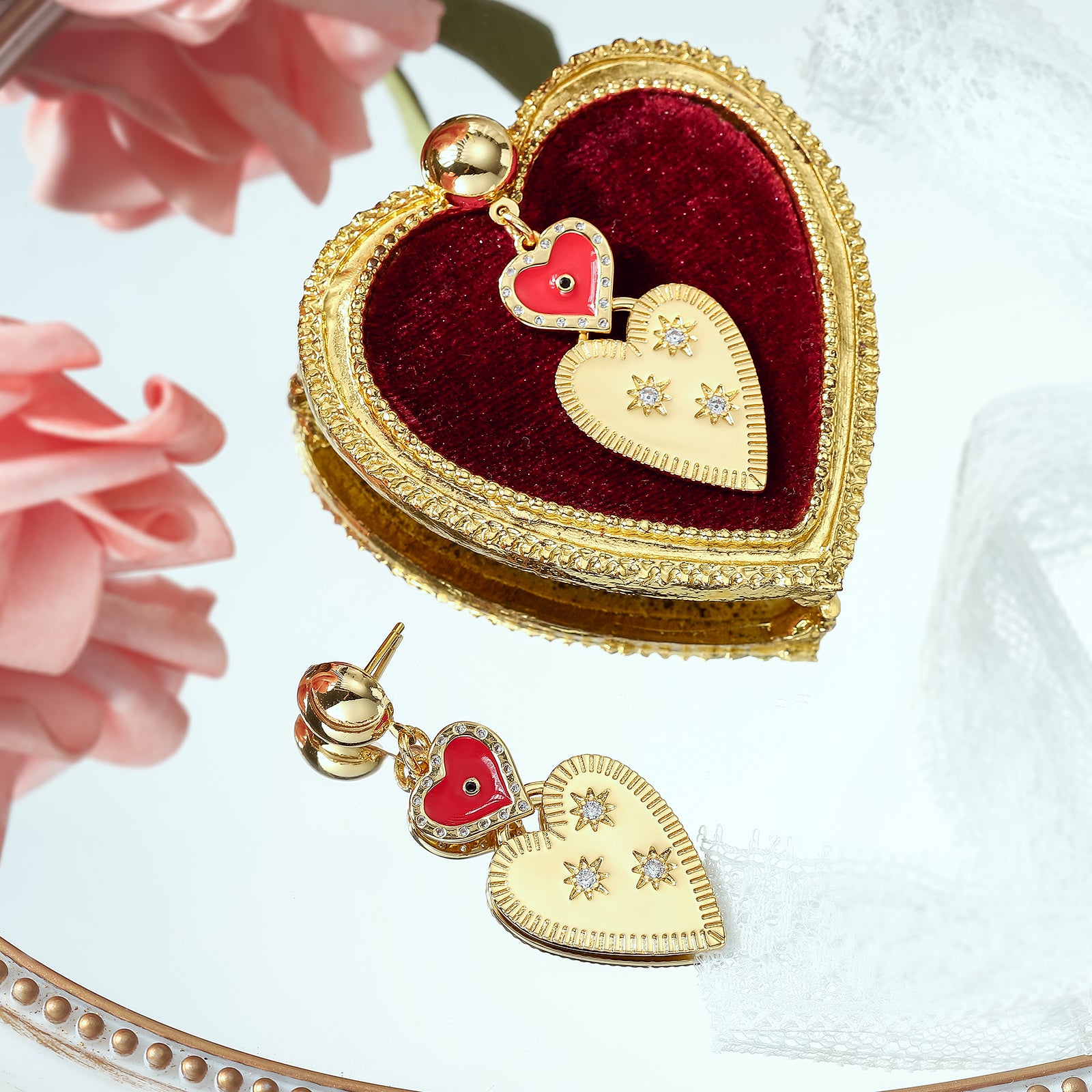 Retro Heart-to-heart Earrings
