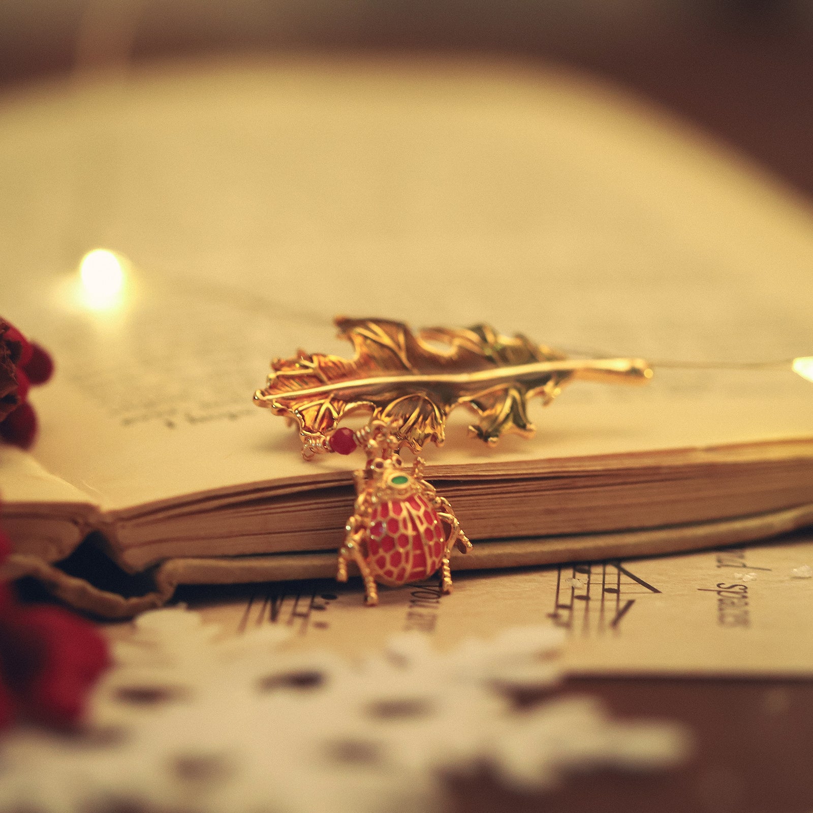 Ladybug Leaf Nature Jewelry