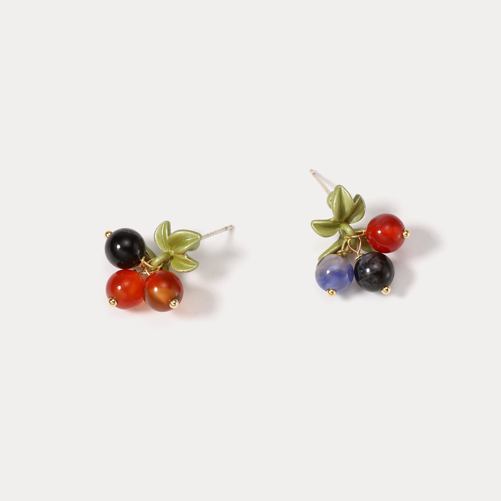 Multi Berry Natural Stone Earrings