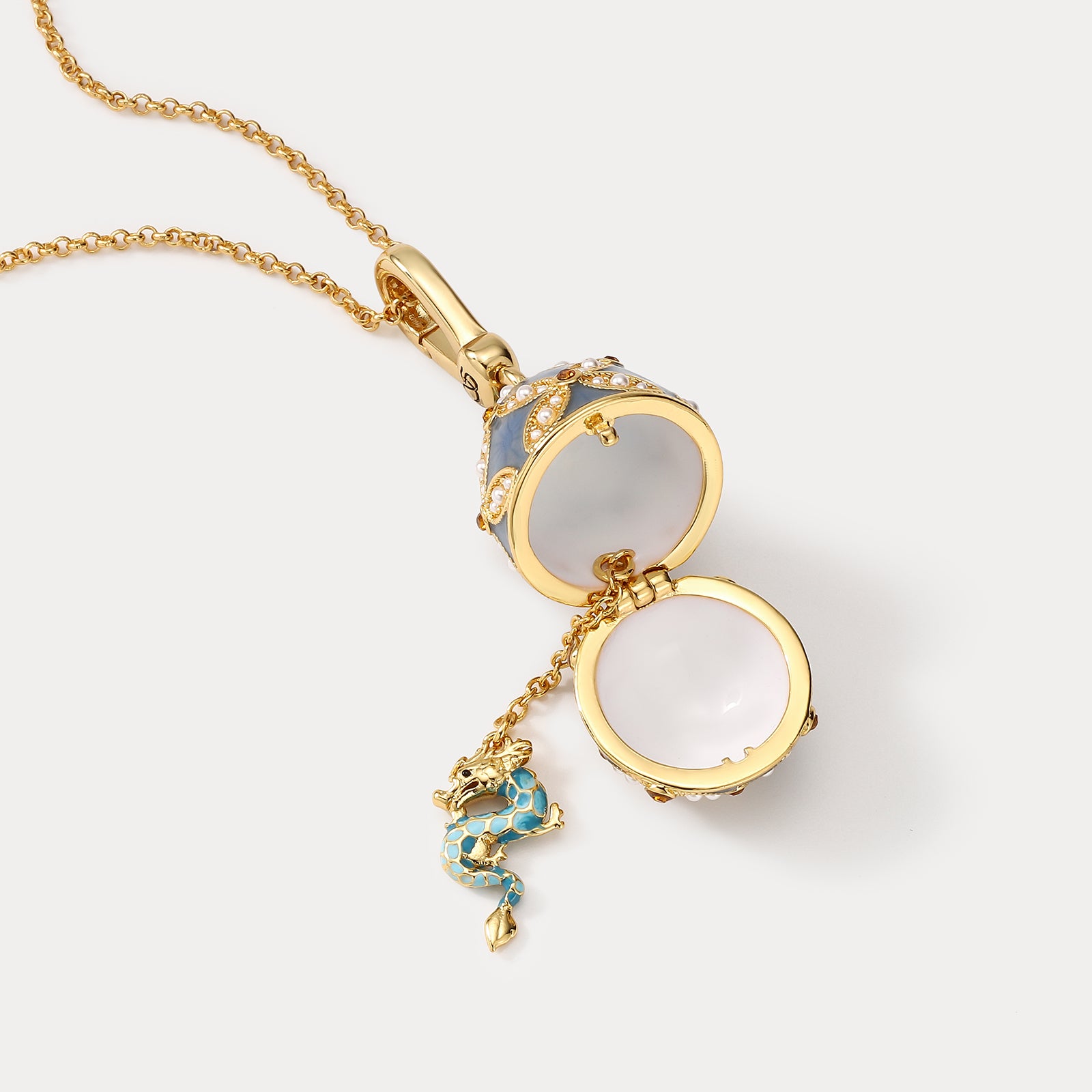Dragon Egg Locket Easter Necklace
