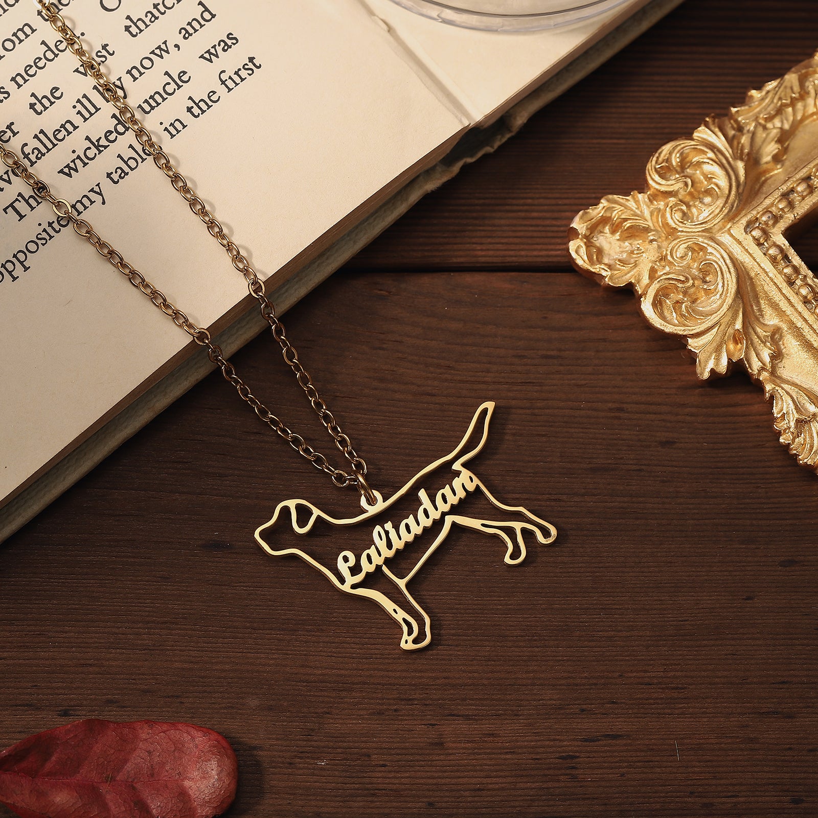 Puppy Customized Name Gold Necklace