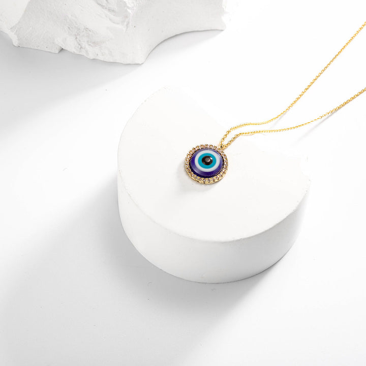 Dark-Blue Evil Eye Chain Necklace