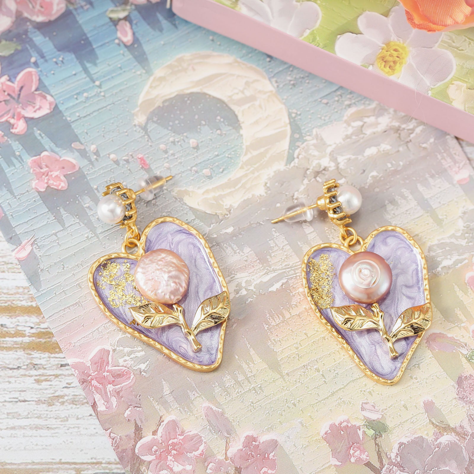 Pearl Lilac Real Pearl Earrings