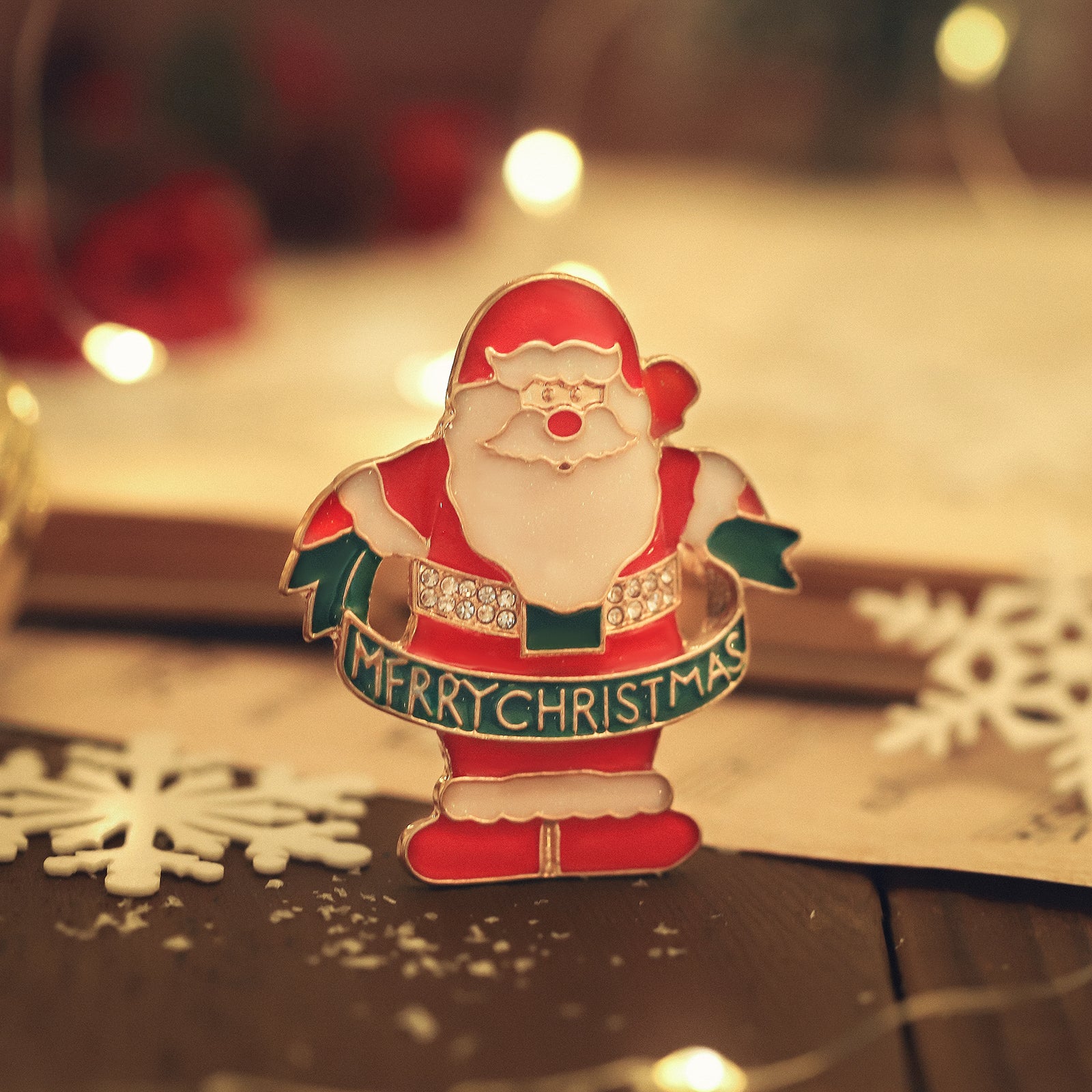 Merry Christmas Santa Claus Brooch