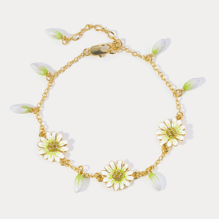 Selenichast Daisy Charm Bracelet