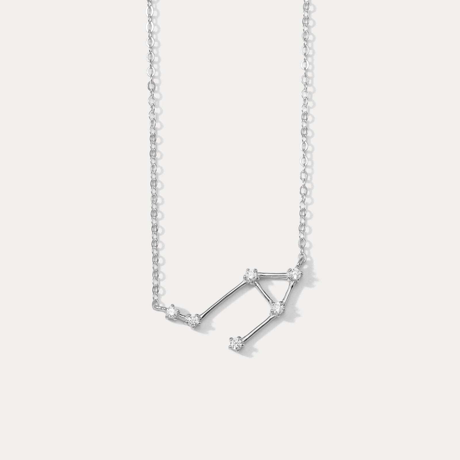 Silver Constellation Necklace-Libra