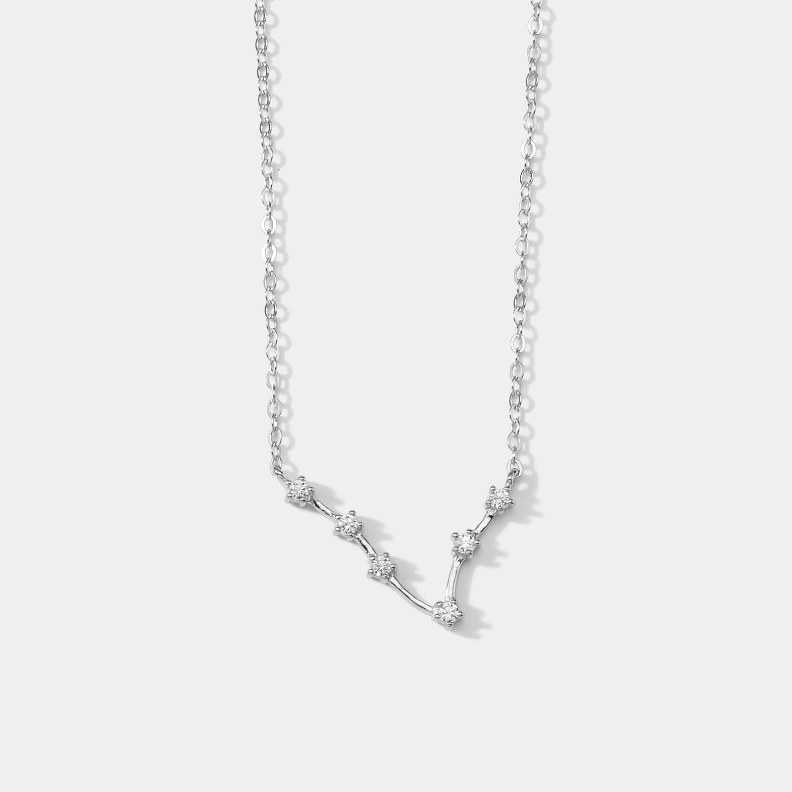 Silver Constellation Necklace-Pisces