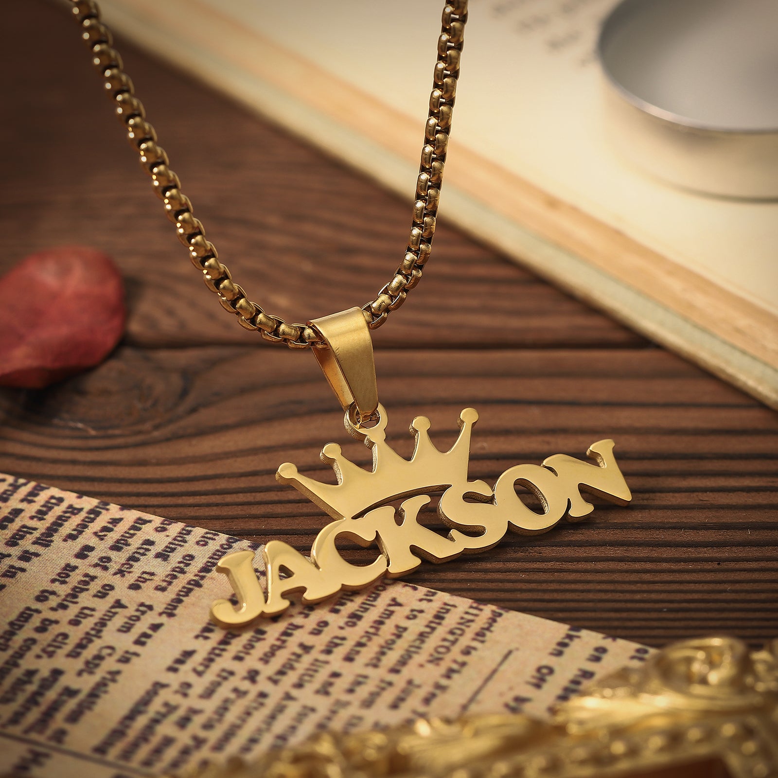 Crown Custom Name Statement Necklace