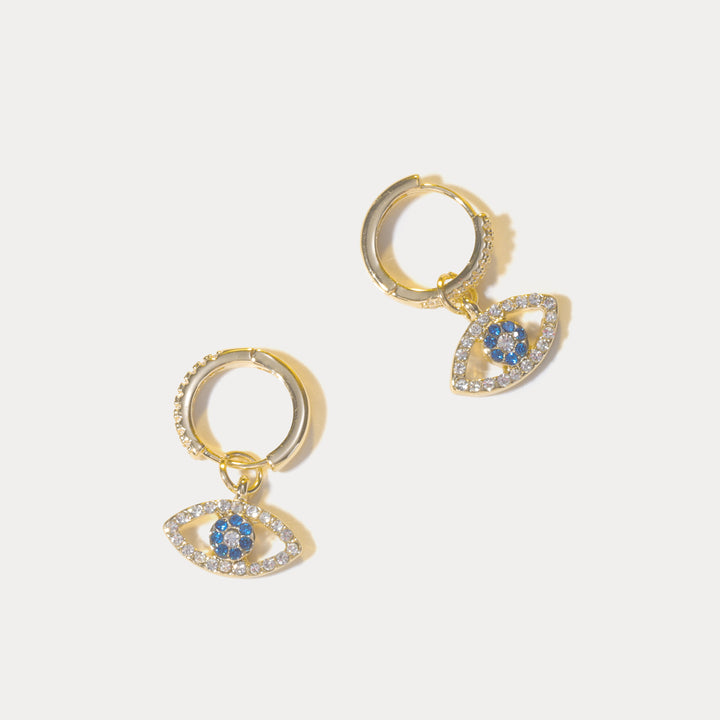 Diamond Evil Eye Earrings