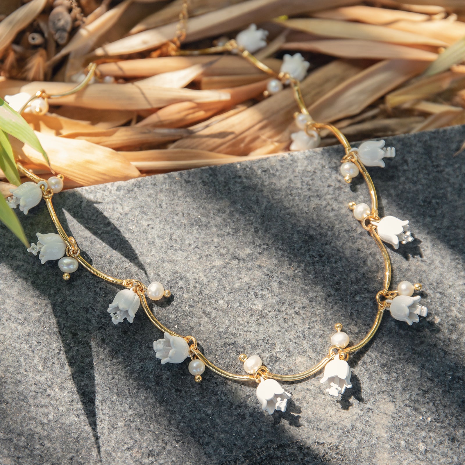 Lily Of The Valley Brass Bracelet Necklace