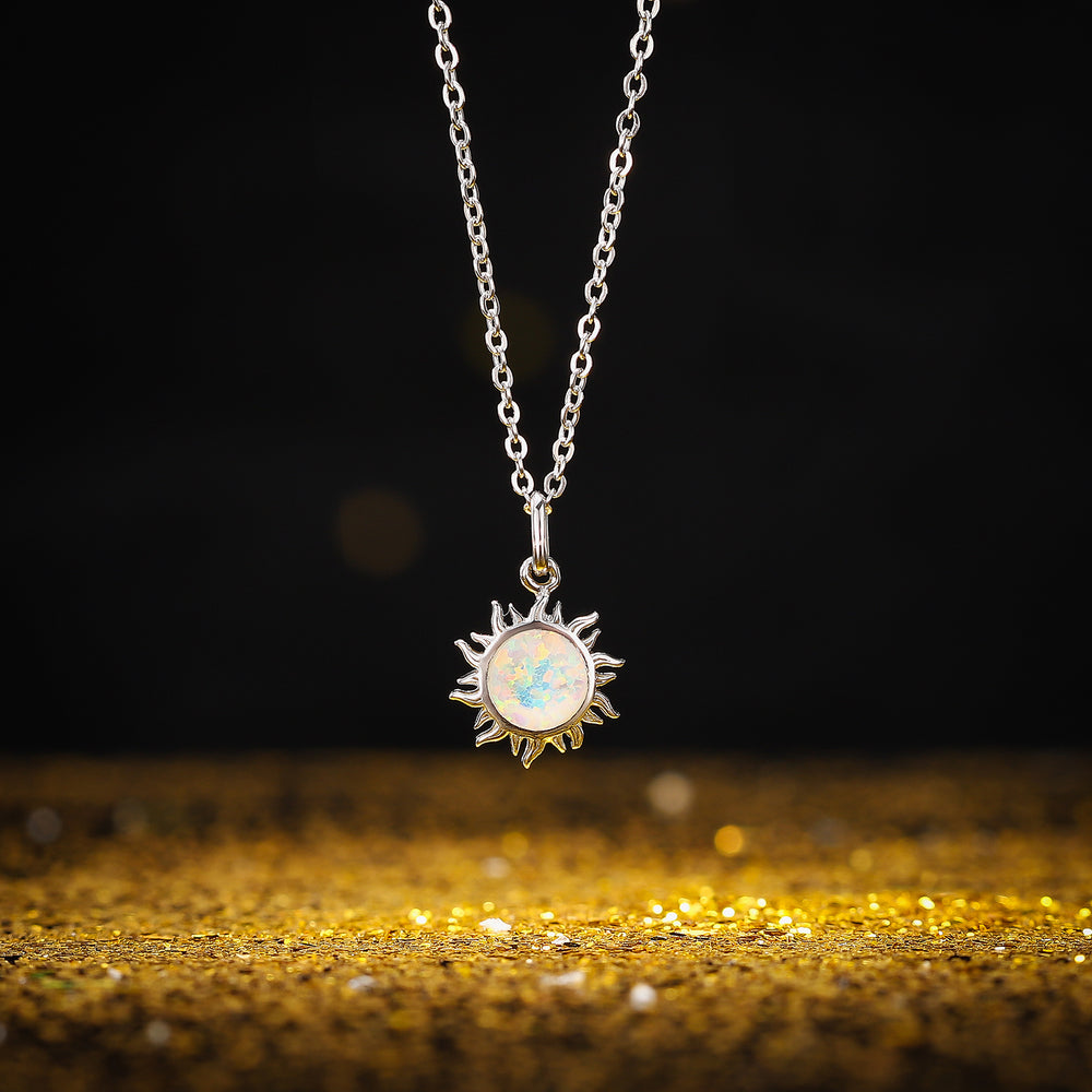 Silver Sun Chain Necklace