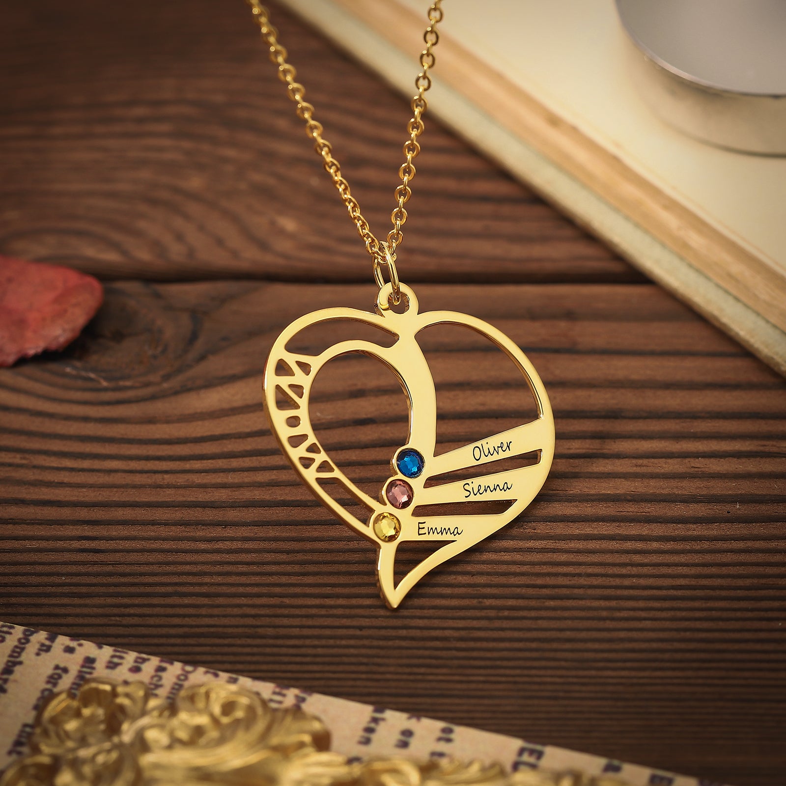 Personalized Multi-name Heart Necklace
