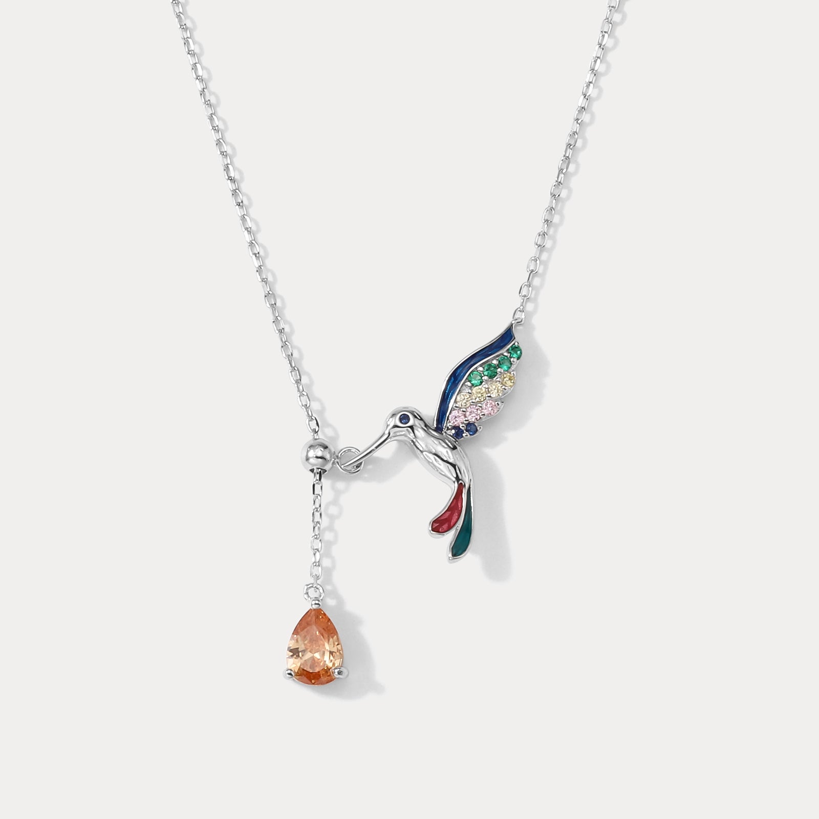 Selenichast Silver Hummingbird Necklace