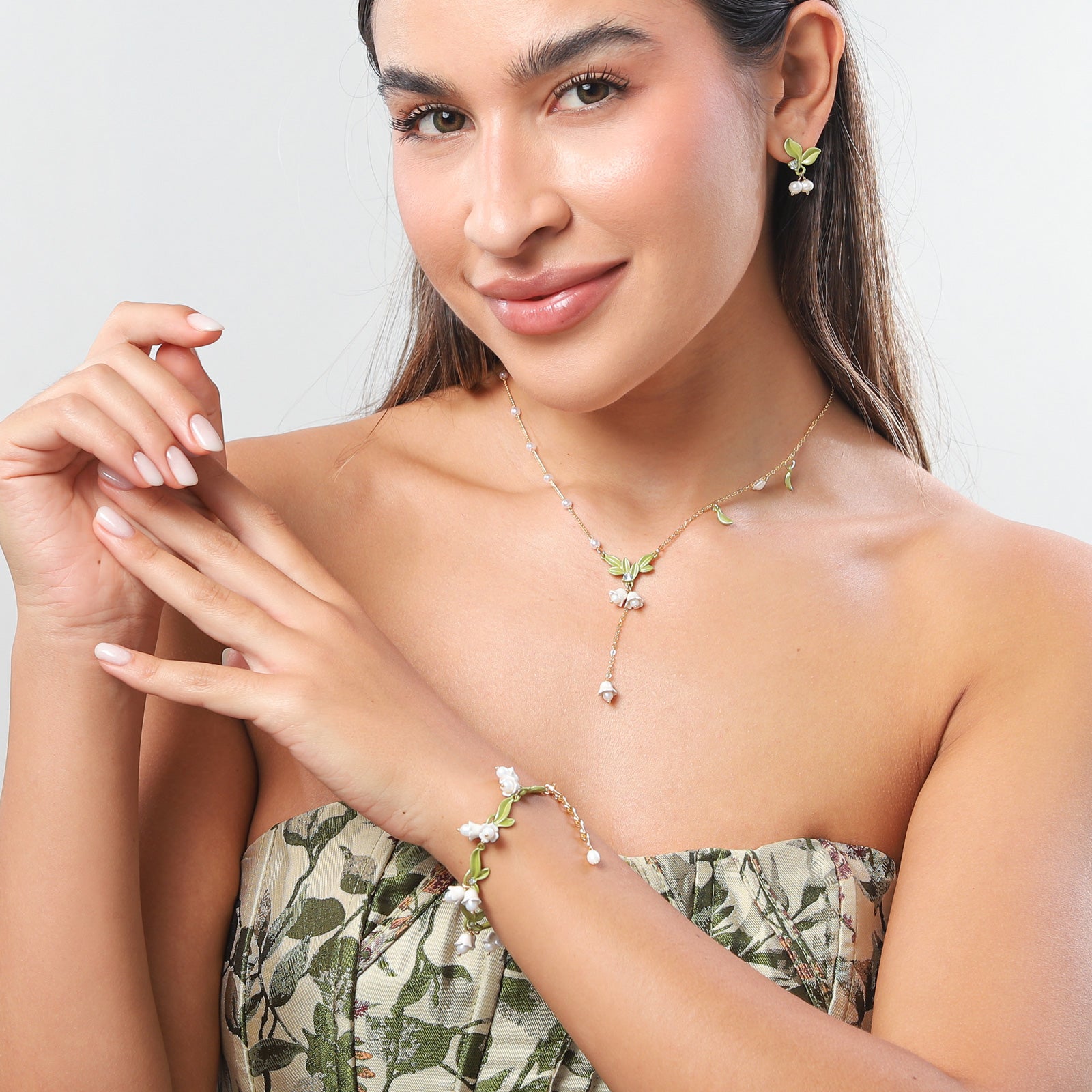 Lily Of The Valley Diamond Jewelry Set