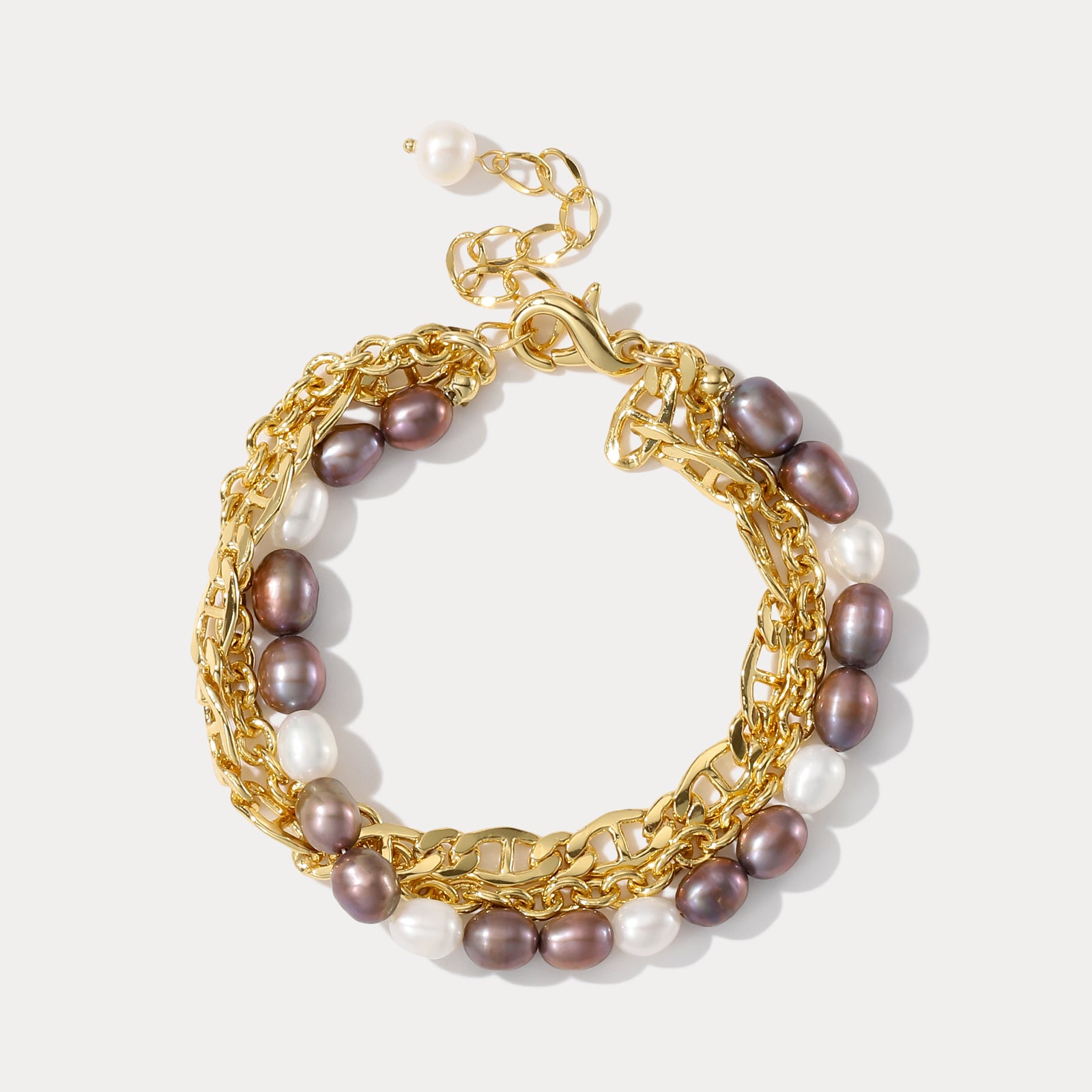 Selenichast Purple Pearl Chain Bracelet