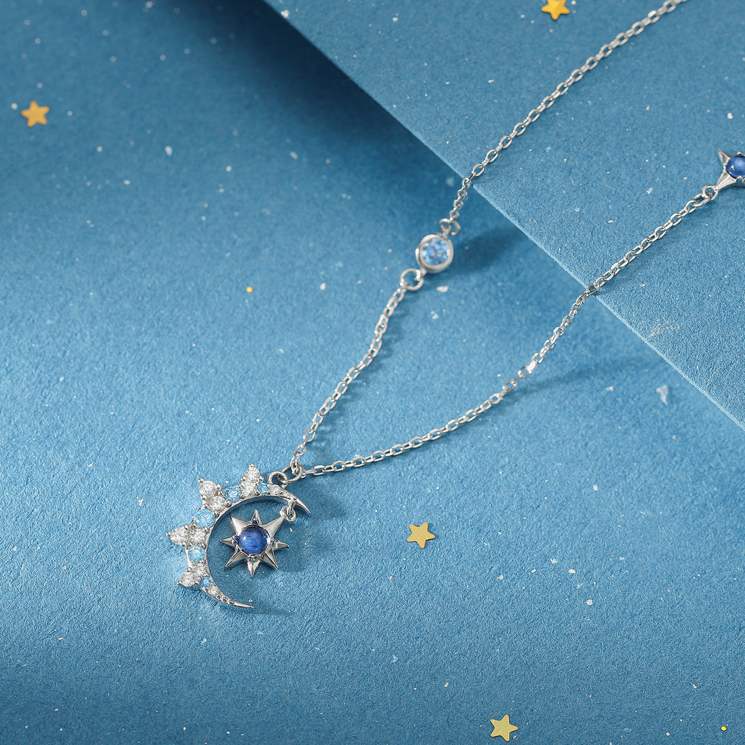 Moon & Eight-pointed Star Necklace
