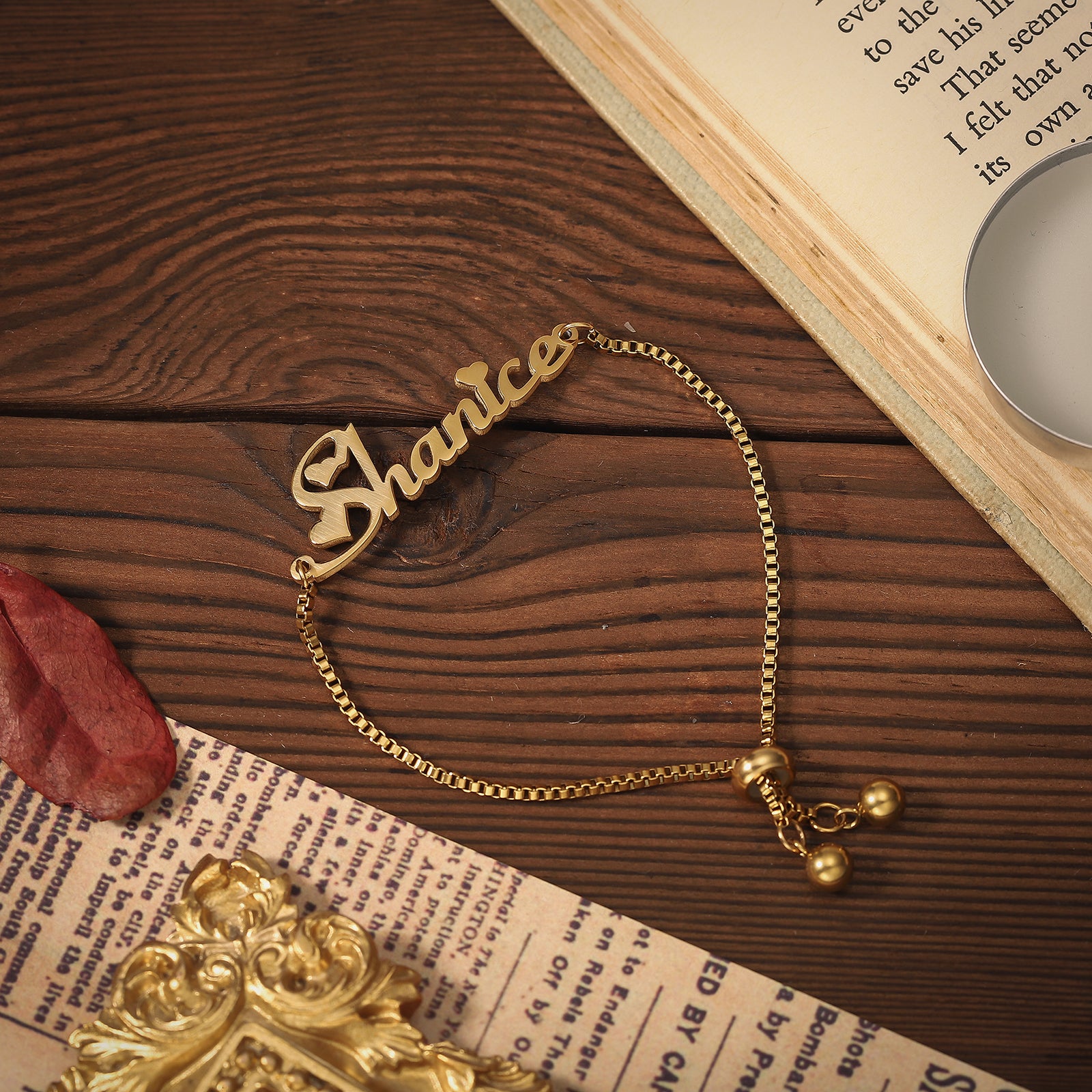 Custom Name Tennis Gold Bracelet